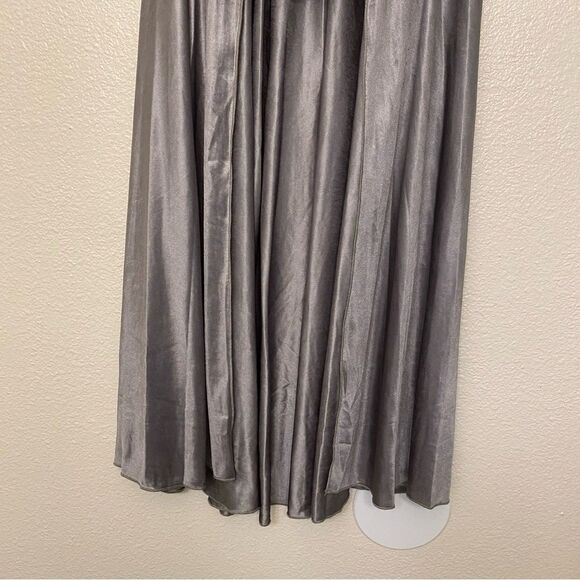 Glamour solo dance costume custom silver gray 2 piece maxi skirt crop top XLC - Picture 6 of 15